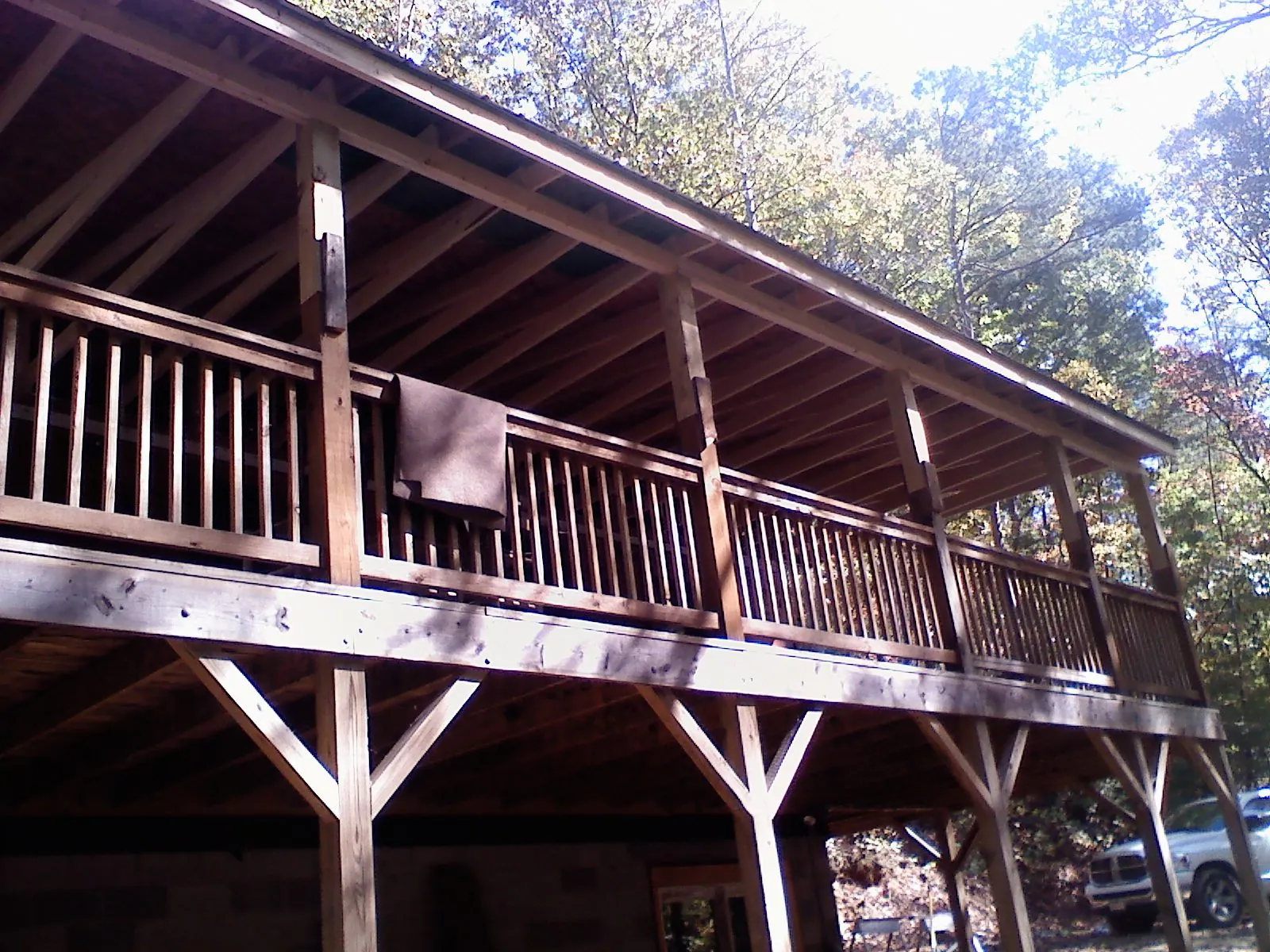 Timber framing under a new elevated porch and deck — Roof Leak Repair in Riddle by Roofing Brothers